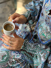 Load image into Gallery viewer, NOMAD MAXI DRESS/ brown and blue paisley