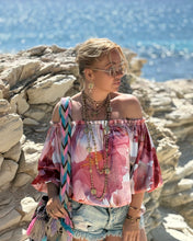 Load image into Gallery viewer, CARMEN BLOUSE/ blush pink xl flowers