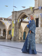 Load image into Gallery viewer, TWEED COAT / denim blue melange silk
