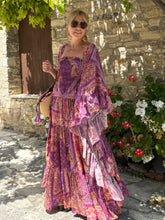 Load image into Gallery viewer, MUSE KIMONO/PONCHO / amethyst purple oriental print