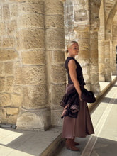 Load image into Gallery viewer, UPTOWN SKIRT 7/8 / milk chocolate brown satin