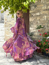 Load image into Gallery viewer, MUSE KIMONO/PONCHO / amethyst purple oriental print