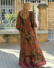 Load image into Gallery viewer, THALASSA MAXI DRESS/ tourmaline print with golden thread