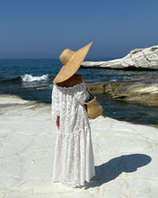 Load image into Gallery viewer, CARMEN DRESS-loose shape / cream white embroidered cotton