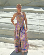 Load image into Gallery viewer, LA ISLA STRAPLESS DRESS/ oriental pastel print violet +butter yellow