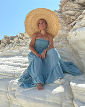Load image into Gallery viewer, LA ISLA MAXI DRESS/ sky blue cotton voile