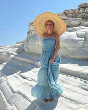 Load image into Gallery viewer, LA ISLA MAXI DRESS/ sky blue cotton voile