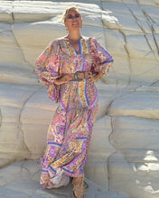 Load image into Gallery viewer, THALASSA MAXI DRESS/ pastel oriental print, lilac+ butter yellow
