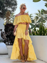 Load image into Gallery viewer, SUNNY MAXI SKIRT WITH SHORT FRONT/ sunny yellow cotton voile