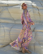 Load image into Gallery viewer, THALASSA MAXI DRESS/ pastel oriental print, lilac+ butter yellow