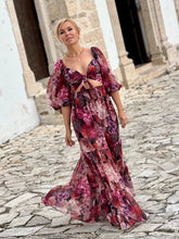 Load image into Gallery viewer, BONITA MAXI DRESS/ red and pink floral print