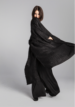 Load image into Gallery viewer, TWEED KIMONO COAT/ sparkling black
