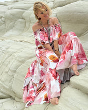 Load image into Gallery viewer, A SET: FLAMENCO TOP+GYPSETTE MAXI SKIRT/ blush pink xl flowers
