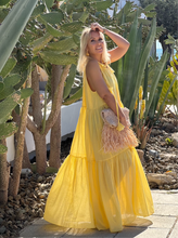 Load image into Gallery viewer, SUNSHINE MAXI DRESS with 6 mtrs volant / sunny yellow cotton voile