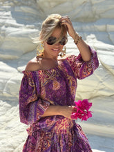 Load image into Gallery viewer, CARMEN BLOUSE/ amethyst purple oriental print