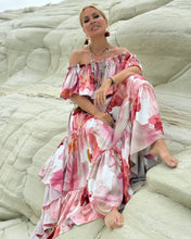 Load image into Gallery viewer, A SET: FLAMENCO TOP+GYPSETTE MAXI SKIRT/ blush pink xl flowers