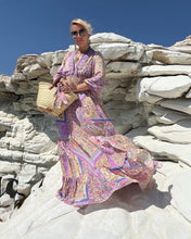 Load image into Gallery viewer, HIPPIE MAXI DRESS with 6 mtrs skirt/ pastel oriental print