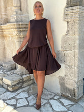 Load image into Gallery viewer, 7 CLOCHÉ MIDI DRESS/ chocolate brown linen jersey