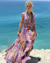 Load image into Gallery viewer, GODDESS MAXI DRESS/ blue orchid oriental print