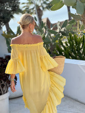 Load image into Gallery viewer, SUNRISE BEACH DRESS WITH SHORT FRONT/ sunny yellow cotton voile