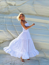 Load image into Gallery viewer, LA ISLA MAXI DRESS/ white cotton voile