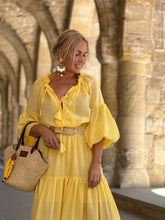 Load image into Gallery viewer, YASMINE MAXI DRESS/ sunny yellow voile