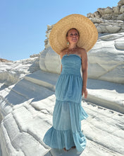 Load image into Gallery viewer, LA ISLA MAXI DRESS/ sky blue cotton voile