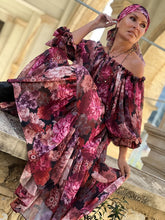 Load image into Gallery viewer, AURA  DRESS/ red and pink floral chiffon