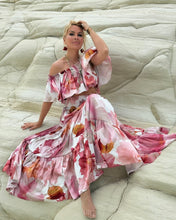 Load image into Gallery viewer, FLAMENCO TOP / blush pink xl flowers
