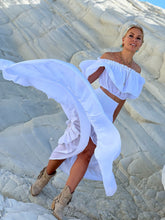 Load image into Gallery viewer, GYPSETTE SKIRT WITH RUFFLES , 6 mtrs volant/ white cotton voile