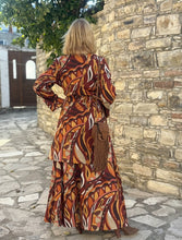 Load image into Gallery viewer, FLARE MAXI SKIRT/ 60’s style print jeans