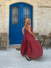 Load image into Gallery viewer, BAGGY DRESS/ red wine cotton
