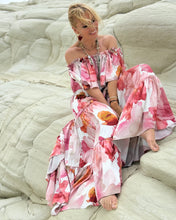 Load image into Gallery viewer, A SET: FLAMENCO TOP+GYPSETTE MAXI SKIRT/ blush pink xl flowers