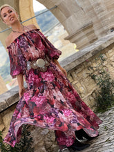 Load image into Gallery viewer, AURA  DRESS/ red and pink floral chiffon