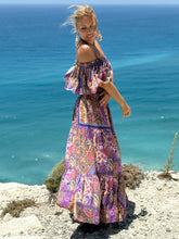 Load image into Gallery viewer, FLAMENCO TOP LONG/ blue orchid print