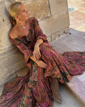 Load image into Gallery viewer, DREAM BLOUSE/ tourmaline print with golden thread