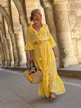 Load image into Gallery viewer, YASMINE MAXI DRESS/ sunny yellow voile