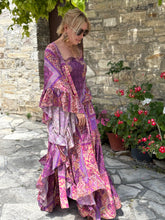 Load image into Gallery viewer, MUSE KIMONO/PONCHO / amethyst purple oriental print