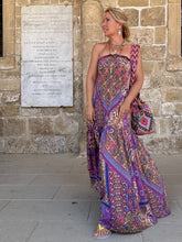 Load image into Gallery viewer, LA ISLA MAXI DRESS/ blue orchid oriental print