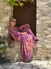 Load image into Gallery viewer, HIPPIE MAXI DRESS/ amethyst purple oriental print
