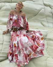 Load image into Gallery viewer, A SET: CARMEN BLOUSE +GYPSETTE MAXI SKIRT / blush pink xl flowers