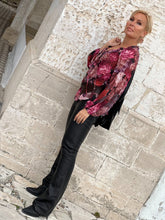 Load image into Gallery viewer, YASMINE BLOUSE / red and pink floral chiffon