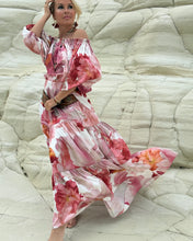 Load image into Gallery viewer, A SET: CARMEN BLOUSE +GYPSETTE MAXI SKIRT / blush pink xl flowers
