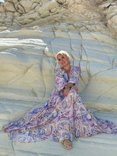 Load image into Gallery viewer, HIPPIE FLARE MAXI DRESS/ pastel paisley