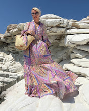 Load image into Gallery viewer, HIPPIE MAXI DRESS with 6 mtrs skirt/ pastel oriental print