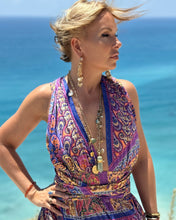 Load image into Gallery viewer, GODDESS MAXI DRESS/ blue orchid oriental print