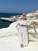 Load image into Gallery viewer, FLAMENCO MAXI DRESS/ white gipiure lace