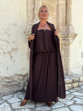 Load image into Gallery viewer, 8 KIMONO COAT / chocolate brown linen jersey