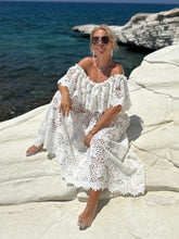 Load image into Gallery viewer, FLAMENCO MAXI DRESS/ white gipiure lace