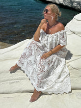 Load image into Gallery viewer, FLAMENCO MAXI DRESS/ white gipiure lace